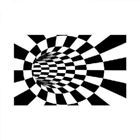 3D Visuaalinen Optinen Lattiamatto Mustavalkoinen Ruudullinen Pyöreä Matto Vortex Optinen Illuusio Matto, Lattiamatto, Lattiamatot Kotiin