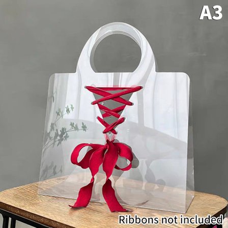 Transparent PET Färsk Blomlåda Bukett Handväska Blommor Wrappi