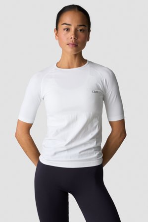 Define Seamless Mid Sleeve T-shirt White