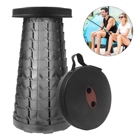 (Sort) Praktisk justerbar sammenklappelig skammel til udendørs fiskeri a