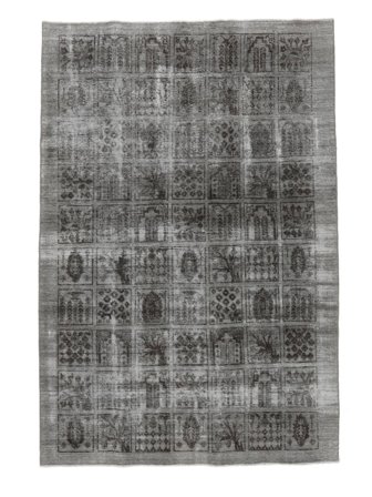 194X284 Colored Vintage Teppe Moderne Mørk Grå/Svart (Ull, Persia/Iran) Carpetvista