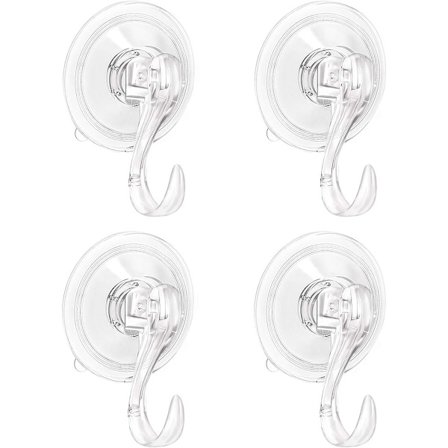 4 stk sugekoppkroker, kraftige vakuum, sterke sugekopper