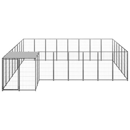 Vidaxl Hundgård Svart 15,73 M² Stål Svart