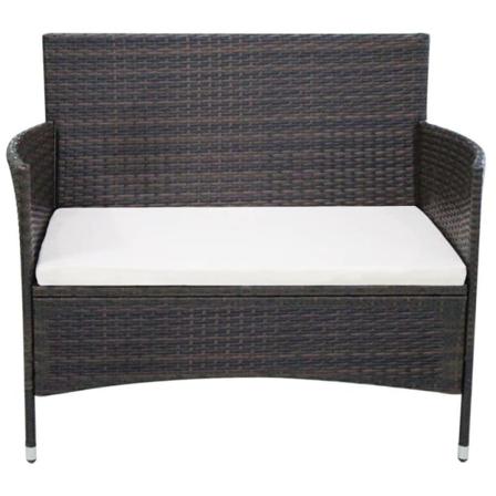 Vidaxl Trädgårdsbänk 106 Cm Konstrotting Brun Brun