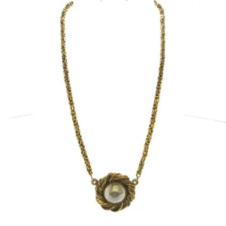 Chanel Vintage Pre-owned Metall halsband gul, Dam Vintage Smycken, Dam, Storlek: ONE SIZE