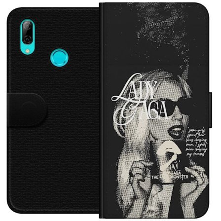 Yhteensopiva Lompakkokotelo Huawei P smart 2019 Lady Gaga mustavalkoinen retrojuliste aurinkolaseilla ja pop-taide-estetiikalla