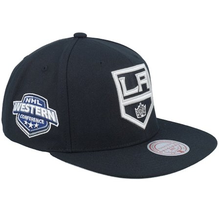 Mitchell & Ness - NHL Musta snapback Lippis - Los Angeles Kings Conference Patch Black Snapback @ Hatstore