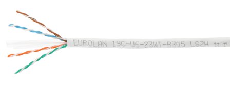 Eurolan 19D-U6-23WT-R500 Datakaapeli C6, UTP, LSZH, Dca Kela, Liitäntätulpat & kaapelit