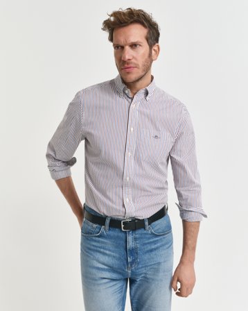 GANT Herren Regular Fit Classic Popeline Hemd mit Streifen (XXL)