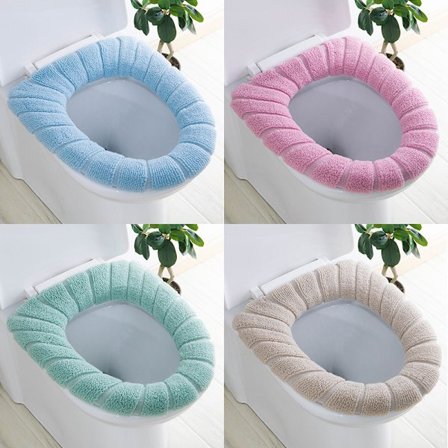 4 st Toalettlock med mjukt, tjockare, varmare, stretchigt och tvättbart tyg