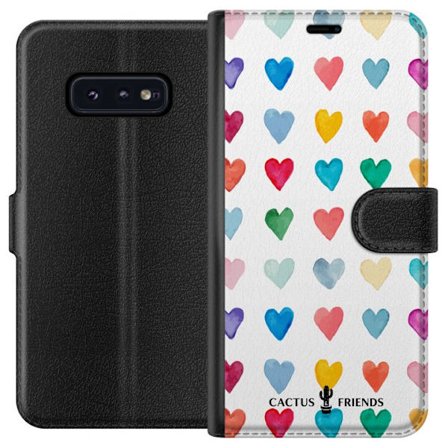 Kompatibelt Lommeboketui til Samsung Samsung Galaxy S10e Cactus and Friends - Watercolor Love Grid
