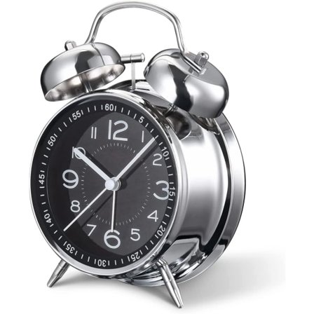 Hög volym väckarklocka för personer som sover tungt, Retro 4 svart