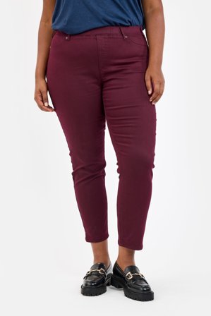 CISO - Sofia 7/8 Bukser - Bordeaux - Curvy Slim Fit / Elastik i Taljen