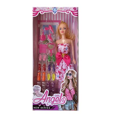Nydelig Barbie-dukke sett Mote skrivebord dekorative rekvisitter Gave til gutter Jenter Barn (tilfeldige klær Set A (6pcs)