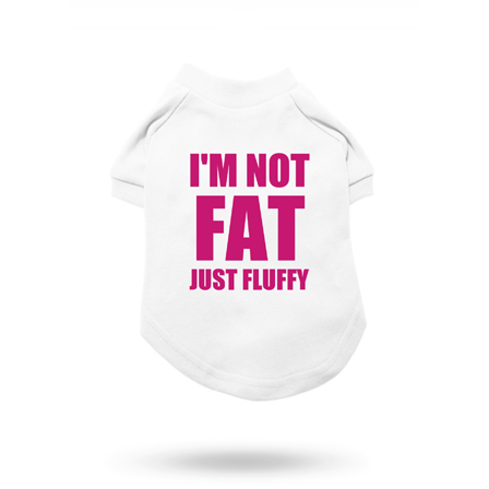 Urban Pup - I'm Not Fat Just Fluffy T-shirt - Hundtröja & hund t-shirt från Doggie.se