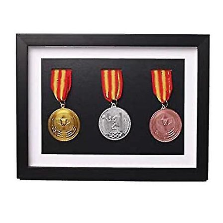 Medaljeboks i massivt tre, utstillingsboks i tre for medaljer og hedersmerker-hy