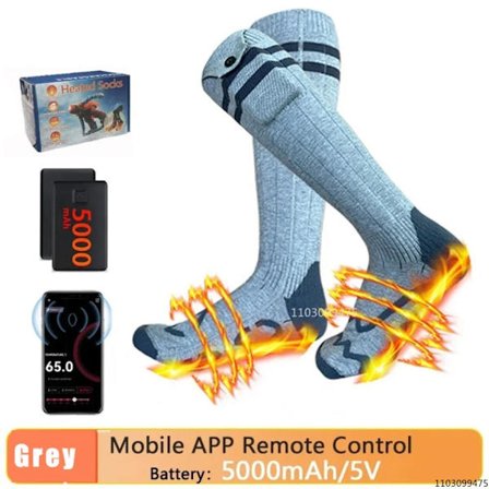 Nye opvarmede sokker 5000mah batteri elektriske opvarmede ski sokker vinter termiske opvarmede fodvarmer sport elektriske feber sokker