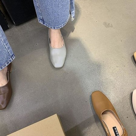 Mjuka ballerinaskor i läder för dam