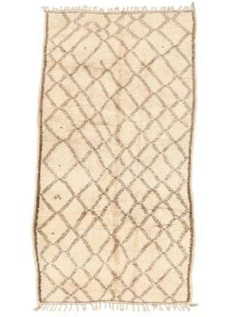 Berber Moroccan - Beni Ourain Moderne Beige/Orange (Uld, Marokko)