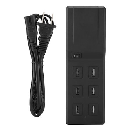 6-portars multifunktionsladdare mobiltelefon surfplatta universell reseladdare US 100-240V