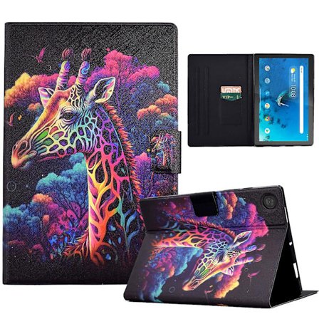 Case för Lenovo Tab M10 (gen 3) Pu Leather Flip Cover Printed Tablet Stand Case med kortplatser