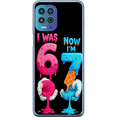 Yhteensopiva Puhelinkuori Motorola Moto G100 Olin 6, nyt olen 7 värikäs syntymäpäiväkuvitus sulavilla numeroilla leikkisä lapsiystävällinen mu