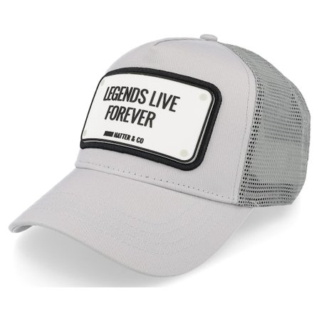 John Hatter & Co - Grey - trucker - Cap - Legends Live Forever Grey Trucker - Hatstore