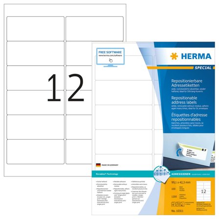 Herma Special - adresselapper - matt - 1200 etikett(er) - 99.1 x 42.3 mm