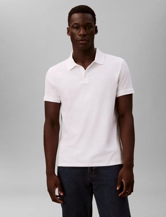 Calvin Klein Jeans Ss Classic Monogram Polo - White - S