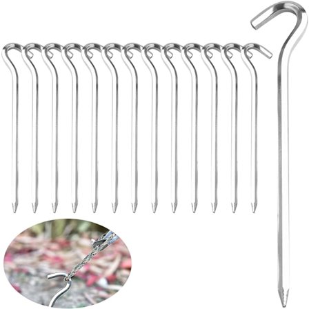 Tältpinnar 14-pack aluminiumlegering metallpinnar metalltältpinnar för hårt underlag