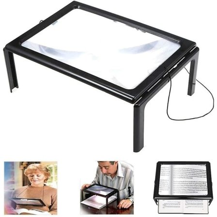 3x Suurennuslasi heikkonäköisille, handsfree valolla