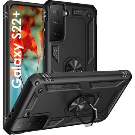 Coque - Phonillico - Samsung S22 PLUS 5G - Stødabsorberende - 360 Graders Rotationsring - Militærstil