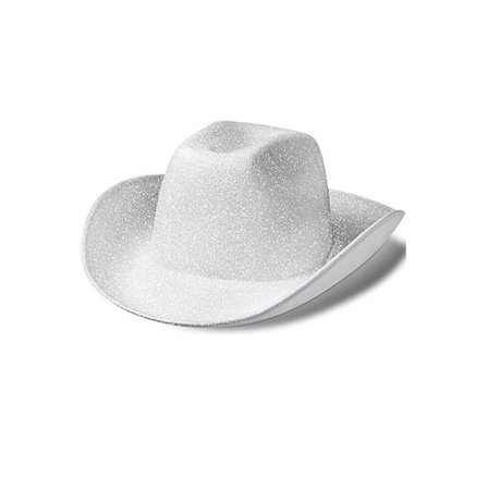 Western cowboyhatt lue SØLV