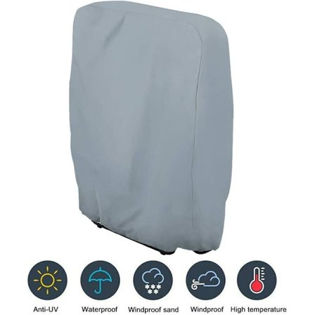 Hopfällbart stolskydd Solstolsöverdrag Solstol trädgårdsmöbler vattentätt UV-skydd, 71 x 110 cm (grå)