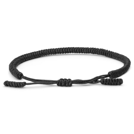 Whit Sort Lucky Knot Armbånd til mænd - Snorarmbånd