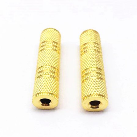 2 st 3,5 mm Jack Koppling Guldpläterad 3,5 mm Hona till 3,5 mm Hona Jack kontakt ljud Stereo Koppling Uttag Adapter kontakter
