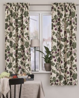 Kanallengde Figaro med trykt motiv 2-pk Plommelilla