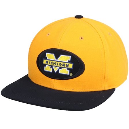 Twins Enterprise - College Gelb Snapback Cap - Michigan Wolverines Michigan Oval College Vintage Yellow/Black Snapback @ Hatstore