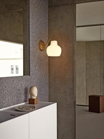 VL ringkrone vegglampe 1 lys - opal/messing