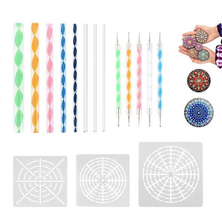 16 stk. Mandala Dotting Værktøj til Maling af Sten Mandala Stencils Kit Kugle Stylus Ler Skulptur Carv