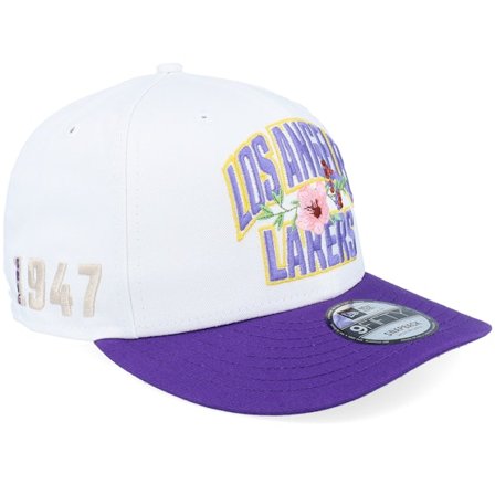 New Era - Los Angeles Lakers NBA Wordmark 9FIFTY White/Purple Adjustable Adjustable White Cap - NBA @ Hatstore