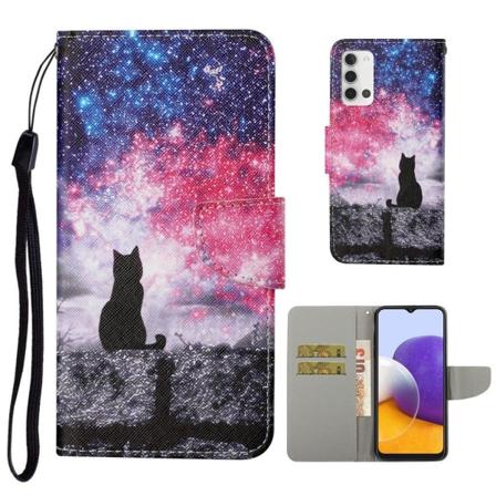 Wonderland Samsung Galaxy A22 4G flip etui - Kat Multicolor