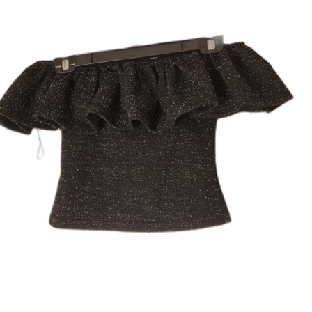 Glittrig svart offshoulder topp