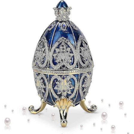 Faberge Egg, Vintage Faberge Egg Formet Smykkeskrin, Smykkeorganisator for Halskjeder, Armbånd, Pyntegjenstander, Gaver---44559-XG1868 (FMY)