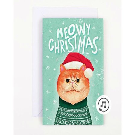 2026 Nytt Endeløs Mjauende Julemusikkort Med Glitter Festivalspesifikt Gratulasjonskort Gaver Til Barn Voksne Katteelskere