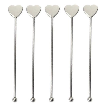 10 stk Rustfrie Stål Pinner Kaffe Stirrer Vin Rørere Cocktail Pinner Swizzle Stick For Cocktail Party, Grillmat