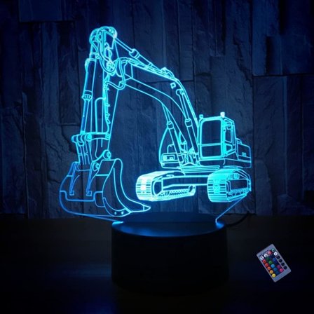 Optisk Illusion 3D Gravemaskine Natlampe 16 Farver Skifter USB Strøm Fjernbetjening Touch Switch Dekorationslampe LED Bordlampe Fødselsdag Børn K-FS-