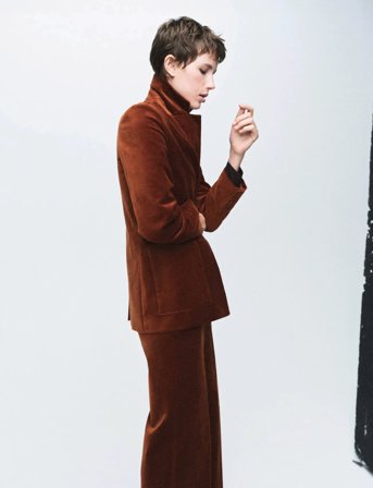 Mango Velvet Suit Jacket With Pockets - Orange - XS