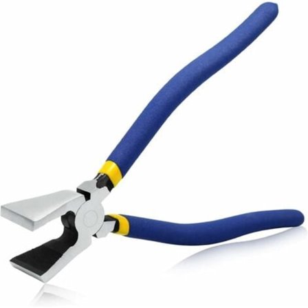 TS-Glasbrydertang med flade kæber, 20,3 cm - Glasbrydertang til farvet glas - Holdbart glasbrydeværktøj - Robust glastang til arbejde