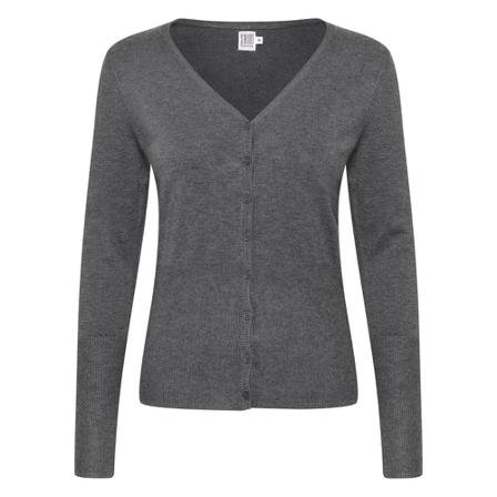 Saint Tropez A2708 Mila High Rib Cardigan Grå, Dame Cardigans